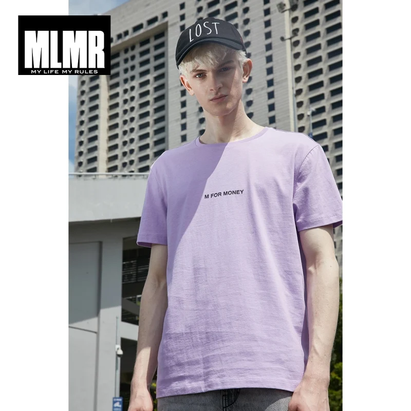 VIOLA MLMR Мужская футболка из хлопка, футболка с буквенным принтом, JackJones, бренд, мужская одежда 219101534 - Цвет: VIOLA