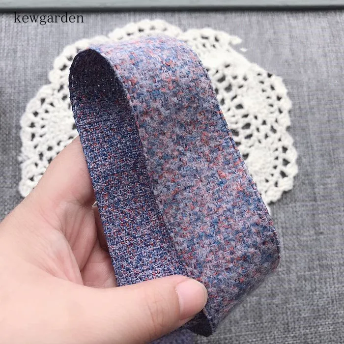 Kewgarden твидовые атласные ленты 35 мм 25 15 DIY бант хлопковая лента вручную