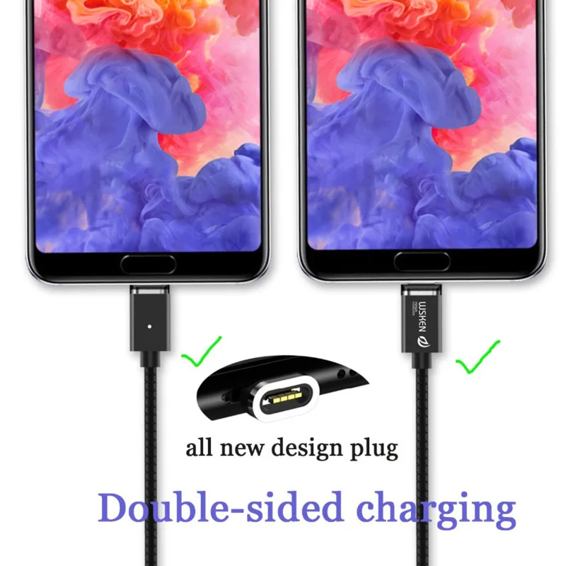 Wsken X1 Магнитный кабель type-C для iPhone, зарядное устройство, магнитный USB C type-C шнур, быстрая зарядка, Micro USB кабели для samsung Xiaomi mi8