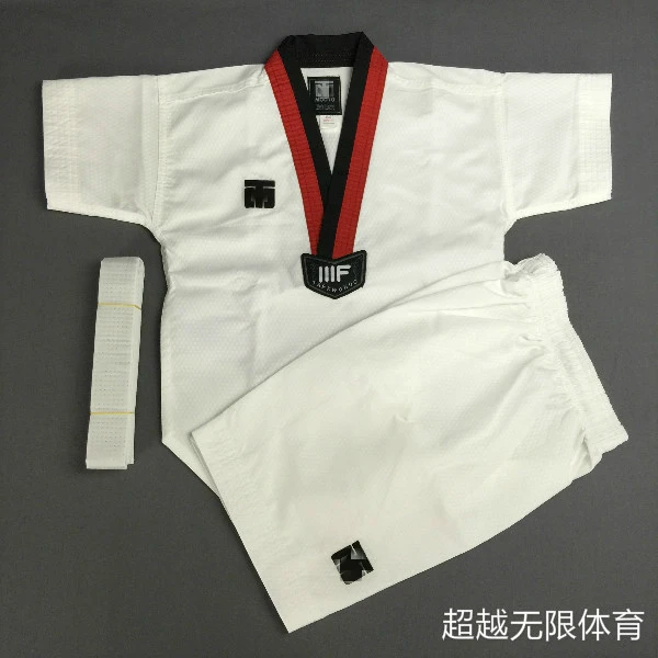 Лето 2018 костюм Mooto для тхэквондо ульсветильник тренировочный унисекс с коротким