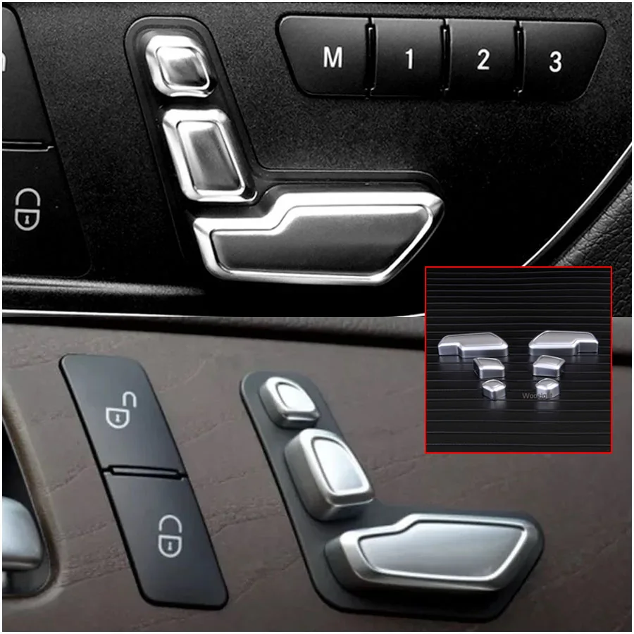 6 шт. кнопки регулировки интерьера автомобиля Mercedes Benz E/GLK/ML/GL/GLS/CLA C E G B Class|Лепнина