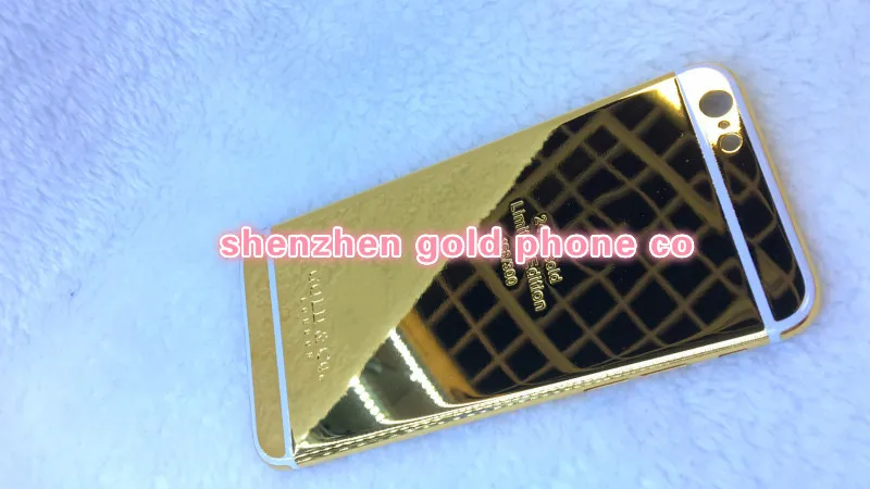 Средняя рамка задняя дверь корпус для iphone 6/6s plus 24k настоящая позолоченная задняя часть корпуса с логотипом карты лоток+ кнопки