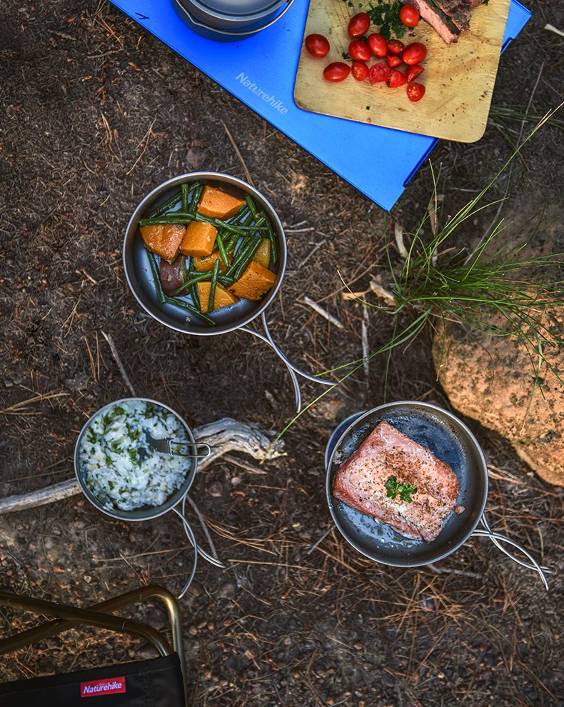 Naturehike титановая сковорода для пикника на открытом воздухе, легкая походная посуда, кухонная посуда, инструменты, Ti оборудование, 800 мл, 1250 мл