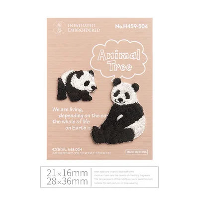 1Pair Panda Новые качественные нашивки для животных, собак, кошек, птиц, аппликация, вышитые нашивки, железные нашивки для одежды, обуви, сумок, Швейные аксессуары ручной работы - Цвет: 1Pair Panda