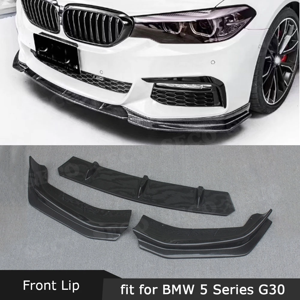 3 шт. передний спойлер из углеродного волокна для BMW 5 серии G30 G31 G38 M Sport 2017 2018 2019
