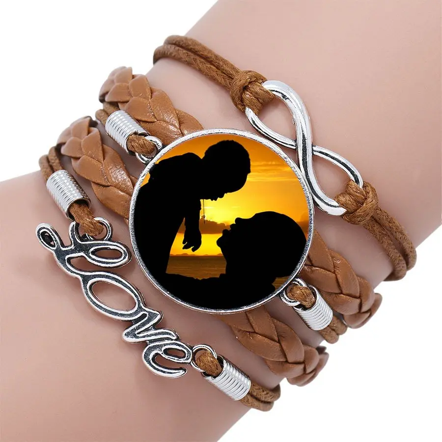 Лучший подарок для девочек отец и сын СТИМ панк украшения со стеклом кабошон