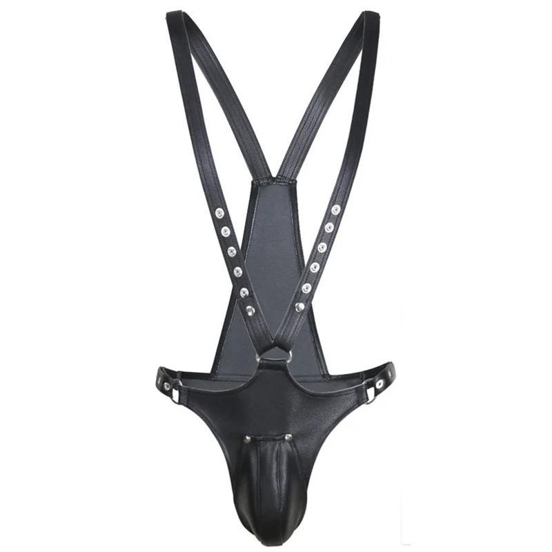 Male Sexy Harness Costume Adjustable Strap Leather Clubwear Brief Thong Bodysuit bdsm sex toys adult games | Красота и здоровье