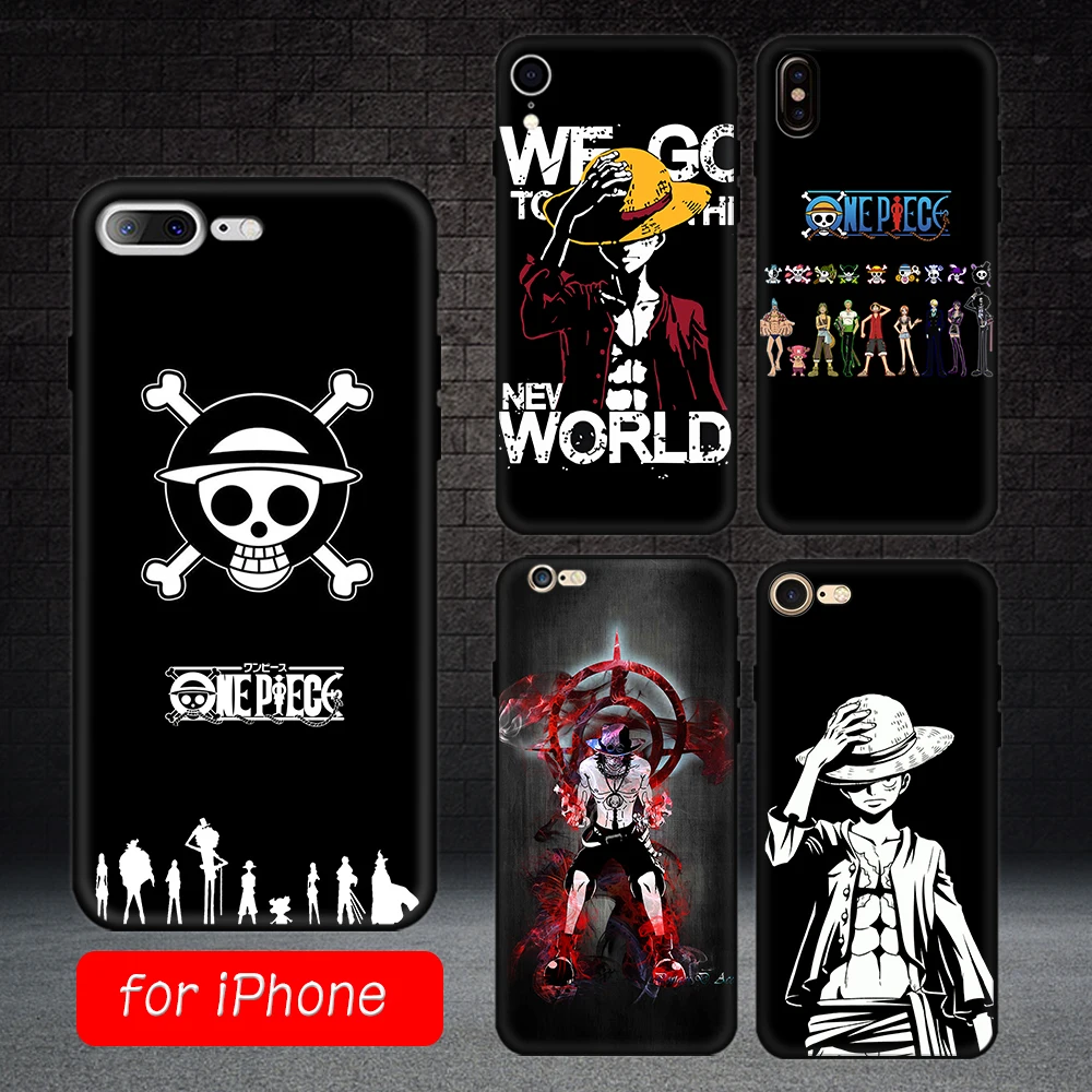 Чехол для iPhone 7 8 6 6S Plus One Piece Luffy матовый чехол Ace iphone 5 5s se x xr xs max противоударный