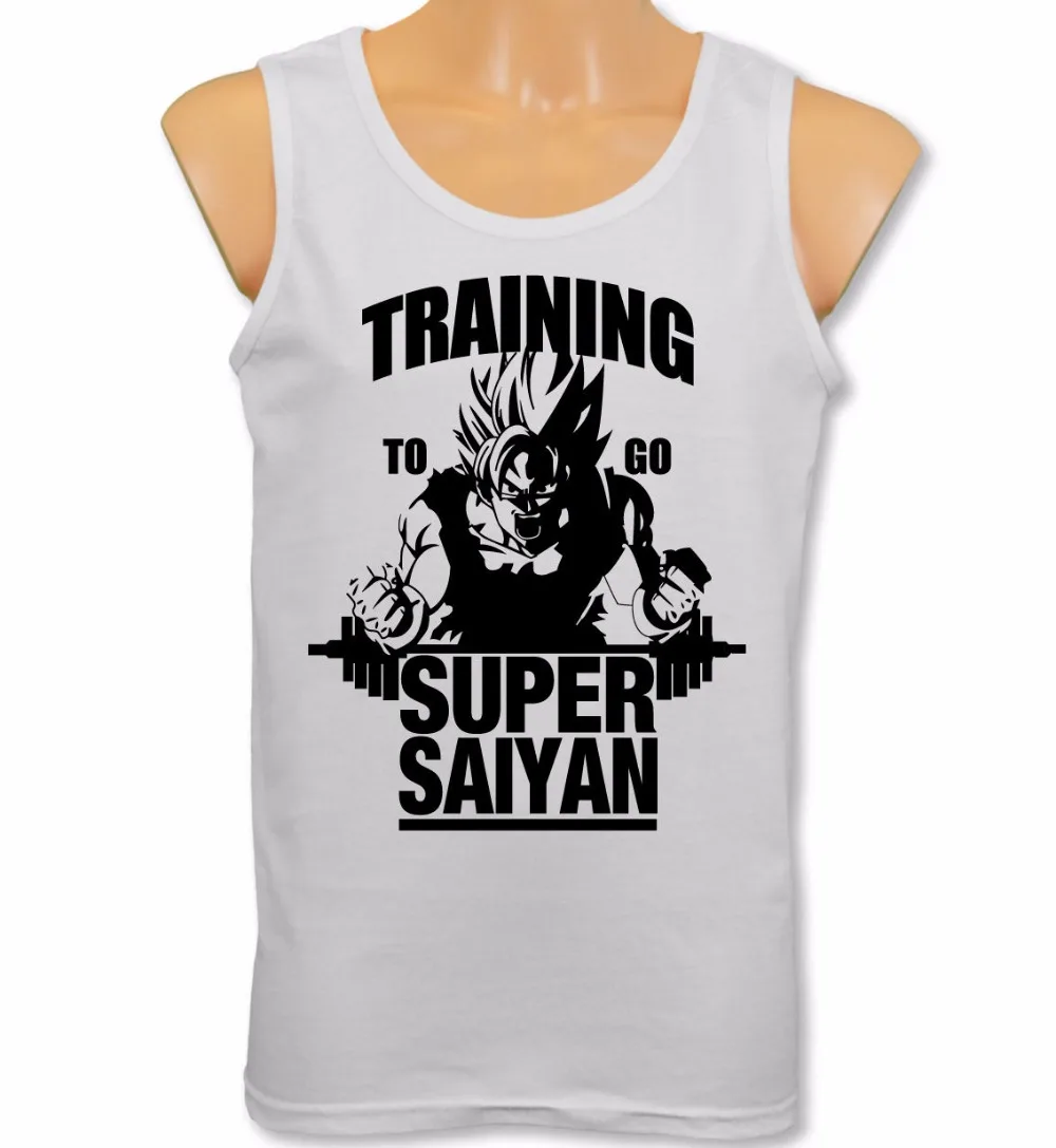 Мужские жилет обучение Супер Saiyan Топы Dragon Ball Z Спортзал Бодибилдинг Гоку топы; футболка плюс Размеры S-XXL