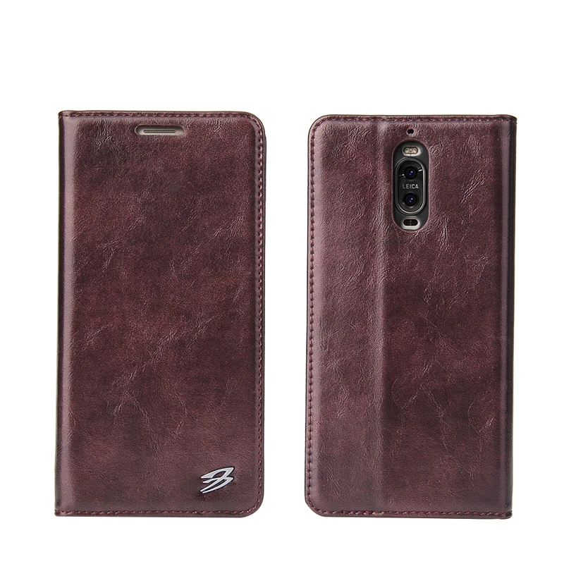 Fierre shann фирменный импортный кожаный флип чехол для Huawei Mate 9 pro Магнитная застежка