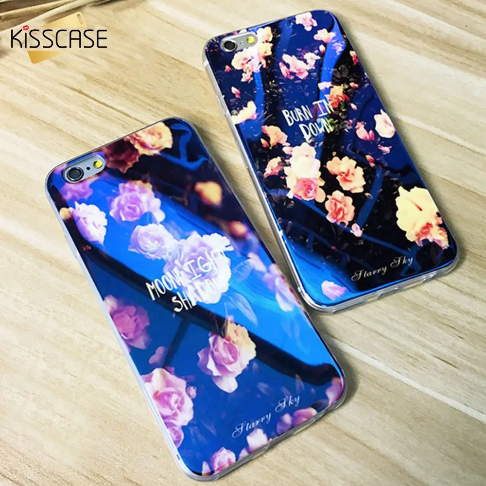 Kisscase синий свет Чехол для iPhone 5 5S se 7 8 6 6S Plus Blue Ray крышка чехол Мягкий гель ТПУ