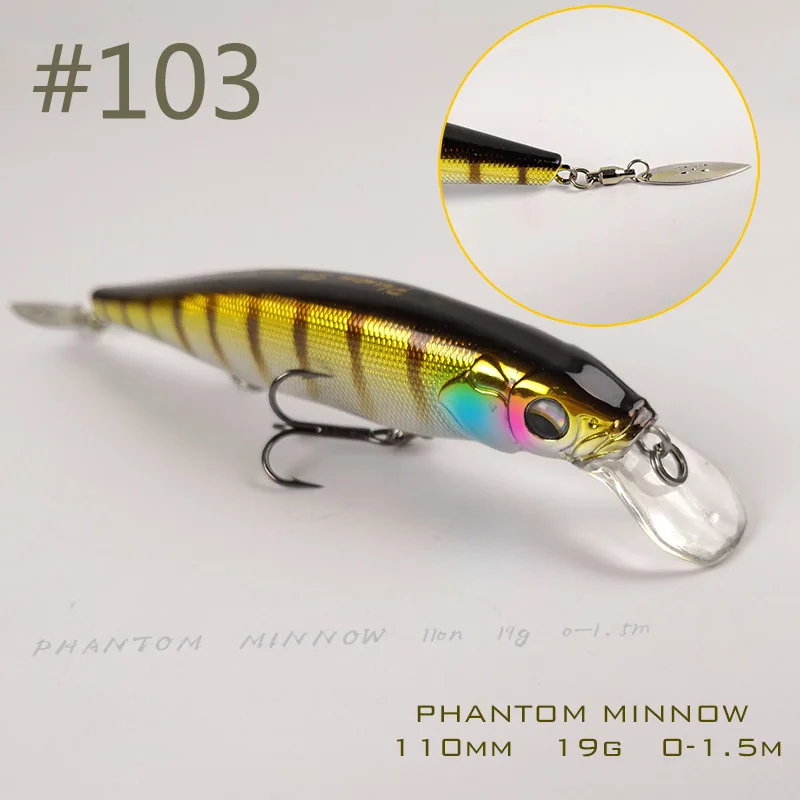 Color 103 Время Фирменная новейшая модель Phantom 110SP приостановить Рыбалка воблеры гольян г 110 мм 19 г искусственные приманки для щуки и бас Рыбалка - Цвет: Color 103