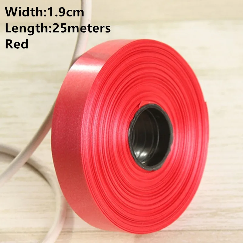1.9cm Red Новинка 1 рулон Width1cm-3.2cm бумажная лента ветровой колокольчик может быть завязана с воздушным шаром может быть разорвана пластиковые ленты можно свернуть ленту - Цвет: 1.9cm Red