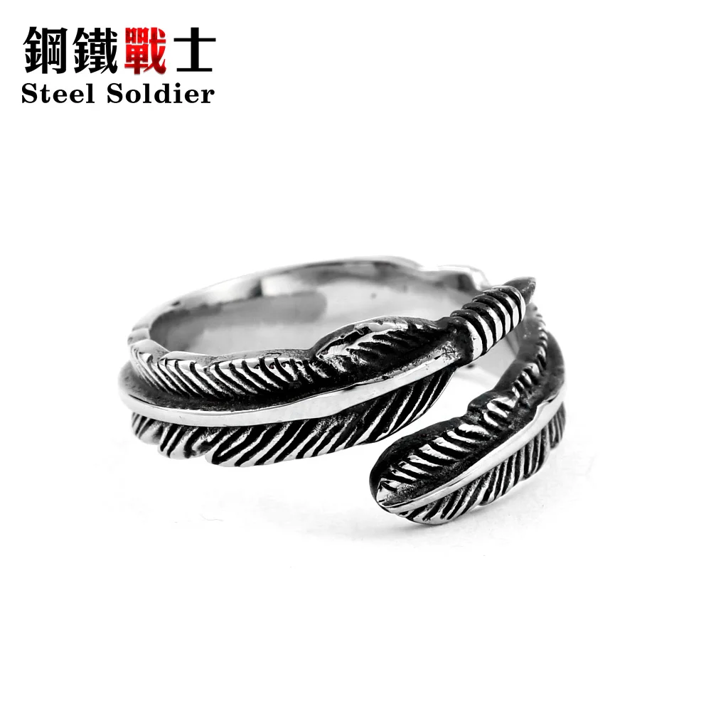 Кольцо из нержавеющей стали с перьями для маленького пальца|feather ring|rings for fingersring