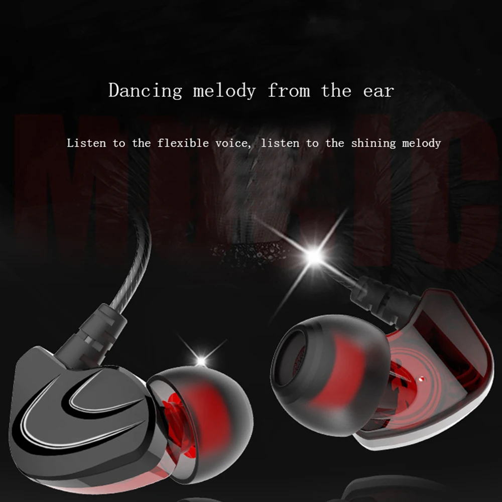 Eqvvol In-Ear Heavy Bass Sports Headset In-line Control Stereo Sound With Mic Earphones For iPhone Android Samsung Mi Phone MP3 |