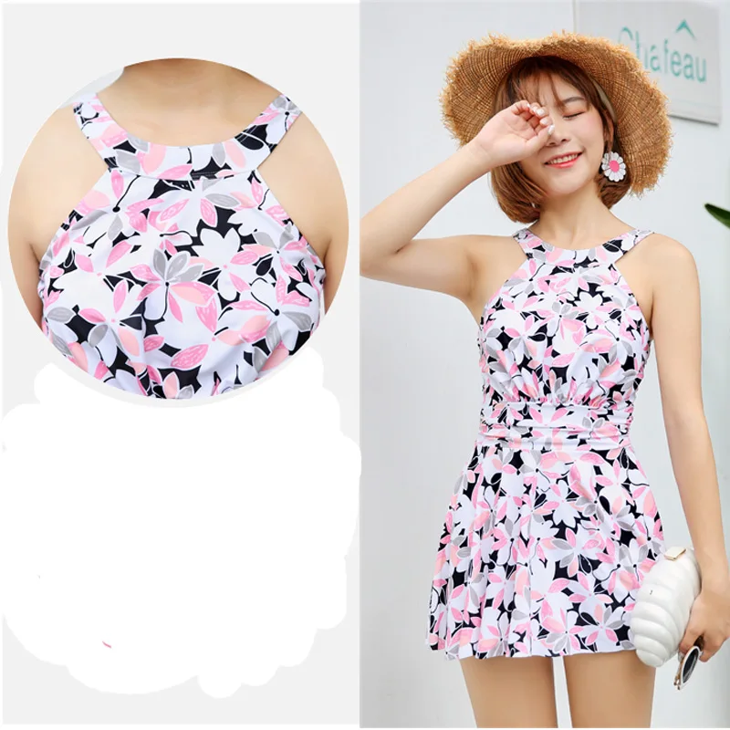 2018 корейский стиль ретро принт женский купальник из двух частей с открытыми