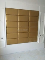 brand new europe style soft gold leather panel luxury decorative art tv room sofa backgroumd wallpaper 18pcs 50303 5cm