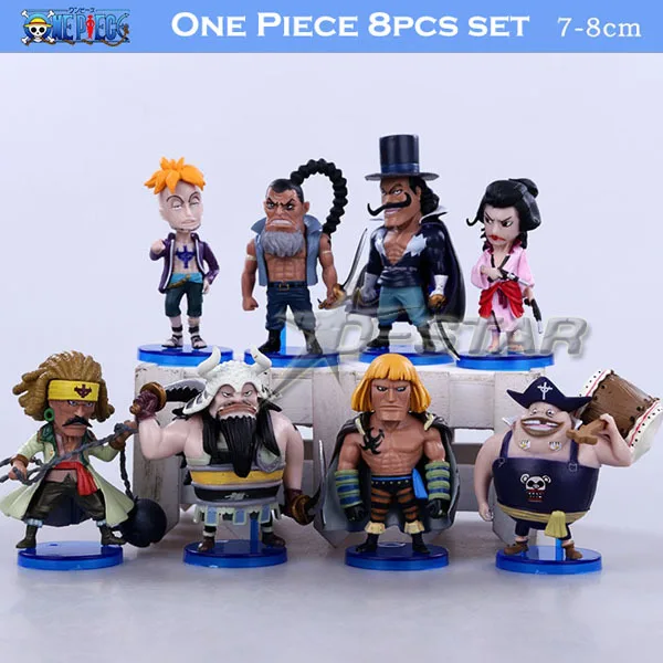 Бесплатная доставка 8 шт. Mini 3 &quotОдна деталь Белоуса Пираты Crew 93th PVC Фигурки Модель