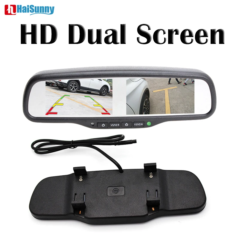 HaiSunny 800*480 2CH видеовход 4 3 &quotTFT ЖК Система помощи при парковке автомобиля монитор