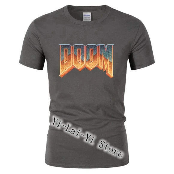 Мужская Дизайнерская футболка Doom Game men натуральный хлопок с коротким рукавом