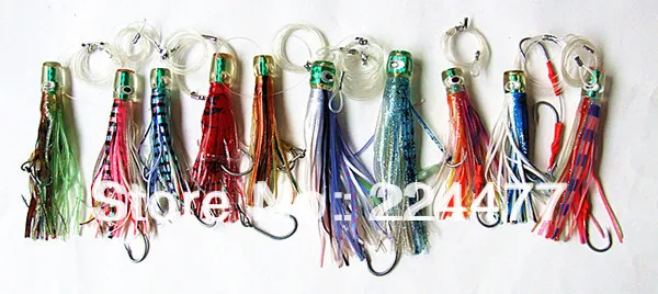 10 шт. смешанный костюм с сумкой мягкая двойная Юбка осьминог приманки для морской