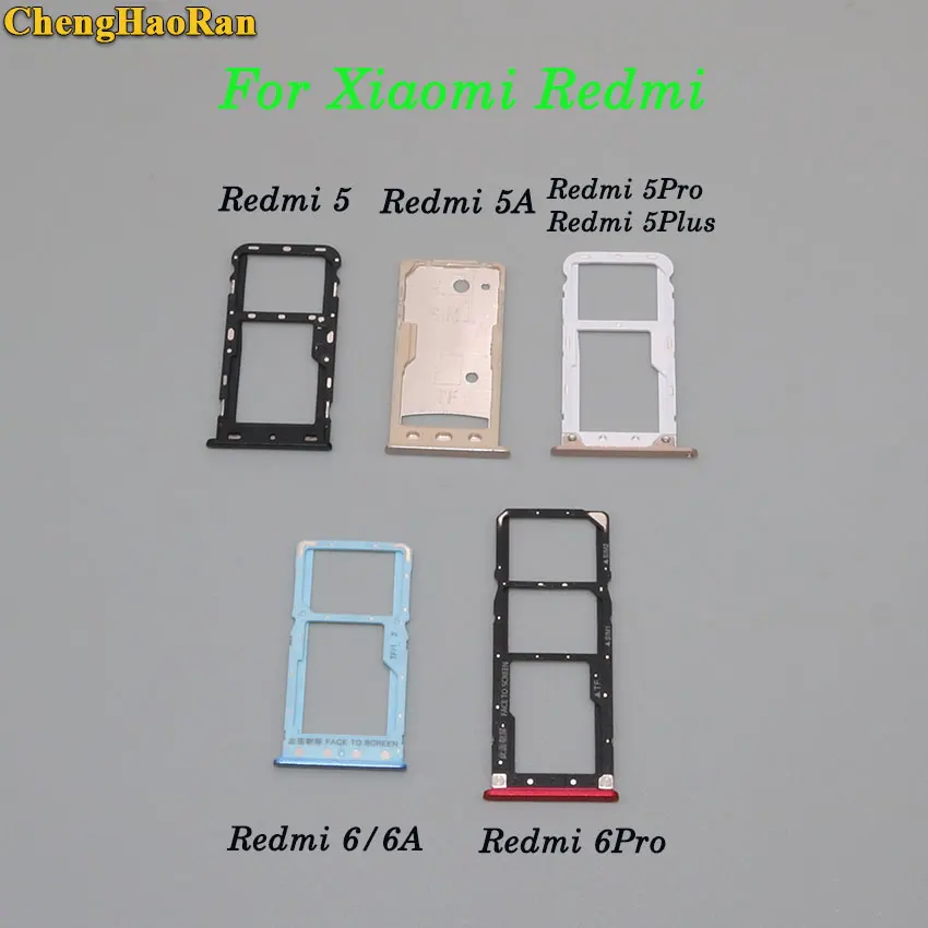 Лоток для SIM карты ChengHaoRan разъем держателя xiaomi redmi 5 5A PRO PLUS 6 6A PRO|Соединители| |