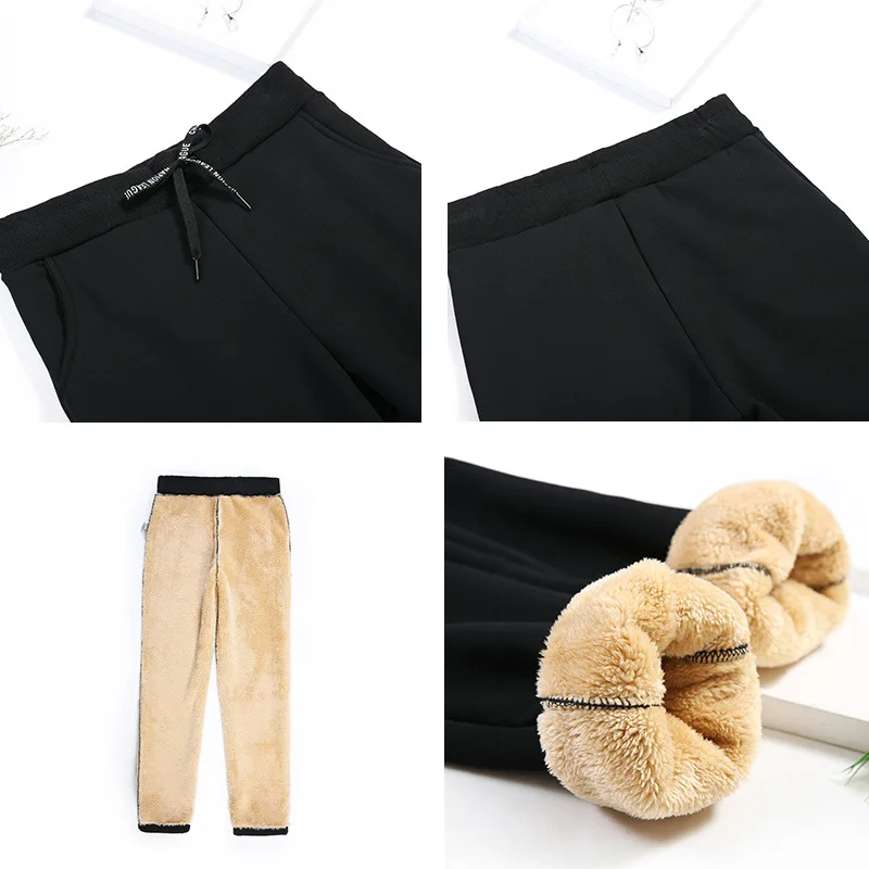 

Winter Cashmere Harem Warm Pants Womens Velvet Thick Cotton Lambskin Pants Streetwear Loose Causal Joggers Women Trousers S-3XL