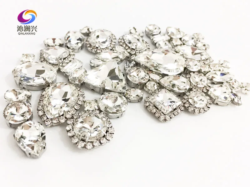 Новый товар! 50 фотоблесток белая смешанная форма Хрустальная Пряжка разных