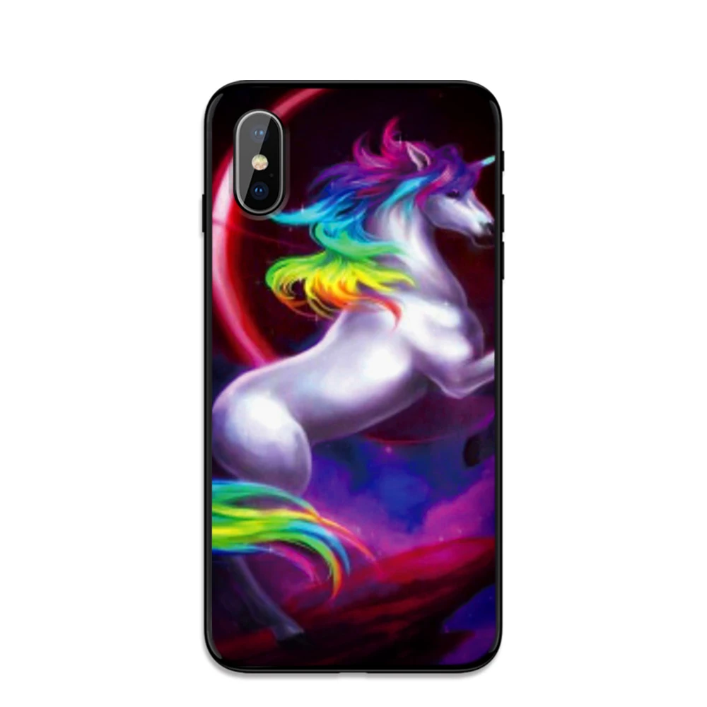 Мягкий чехол из ТПУ с радужным единорогом для Apple iPhone 6 6S 7 8 Plus 5 5S SE X XS MAX XR