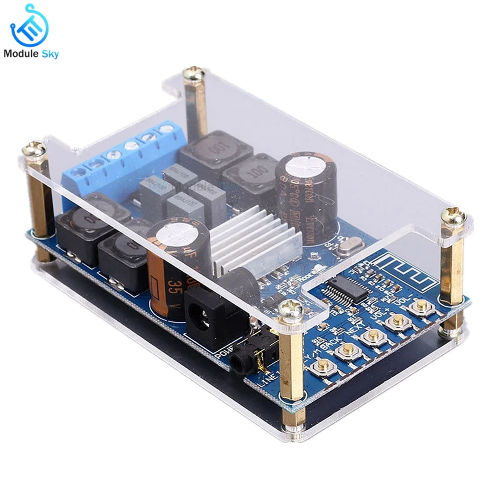 Bluetooth цифровой аудио усилитель двухканальный DC4.5-27V 50WX2 высокой мощности звуковая