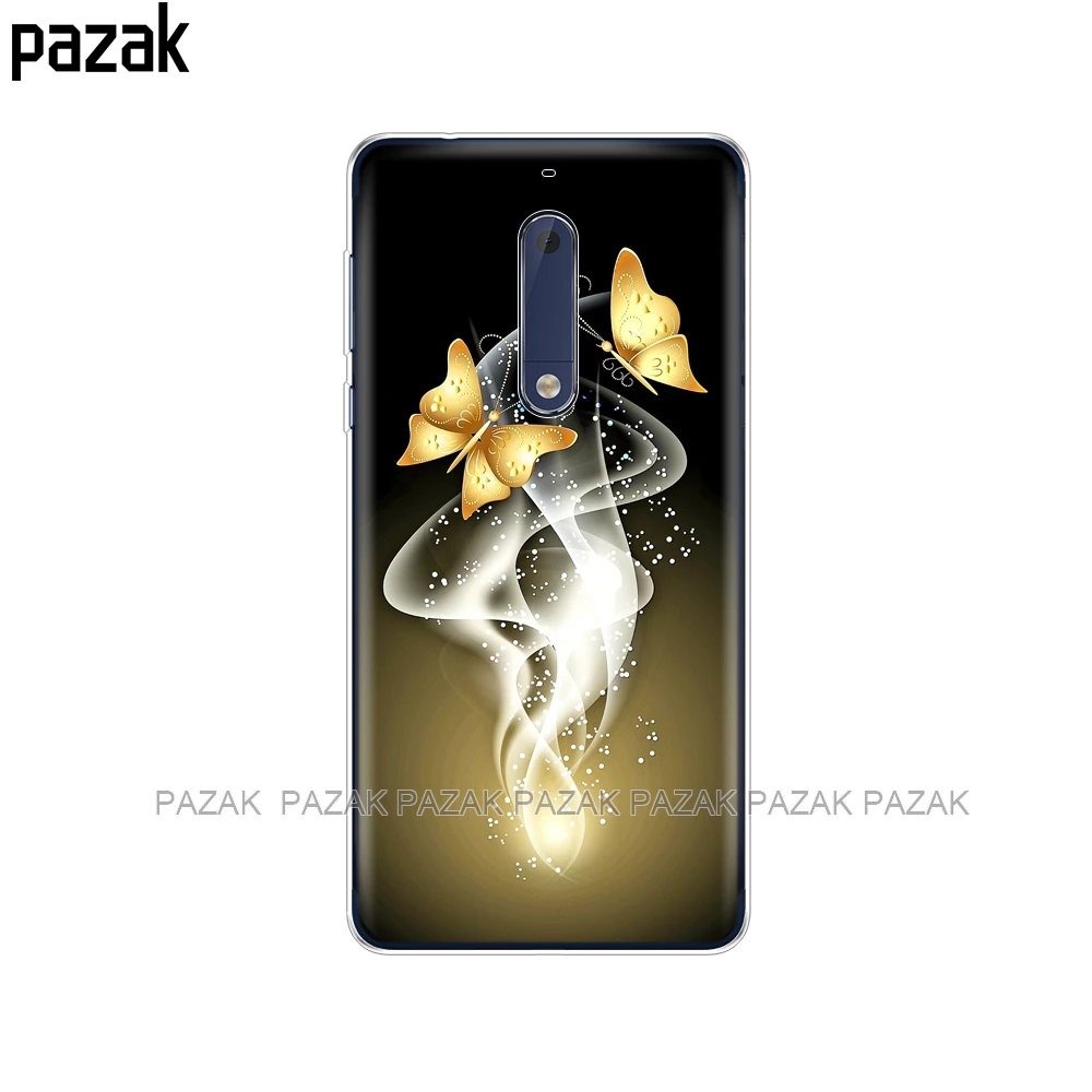 Силиконовый чехол для Nokia 2 5 3 6 7 8 9 2017 nokia 2018 1 плюс x5 x6 Мягкий ТПУ бабочка цветок