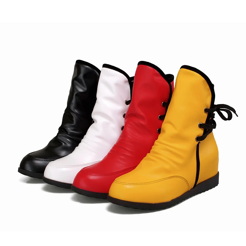 Женские ботильоны с перекрестной шнуровкой большие размеры|short boots|ankle bootsboots female |