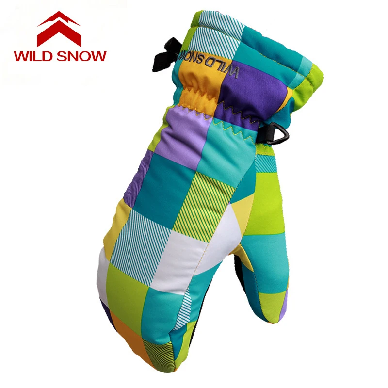 Дикий на снежную погоду женские и детские лыжные перчатки для катания сноуборде