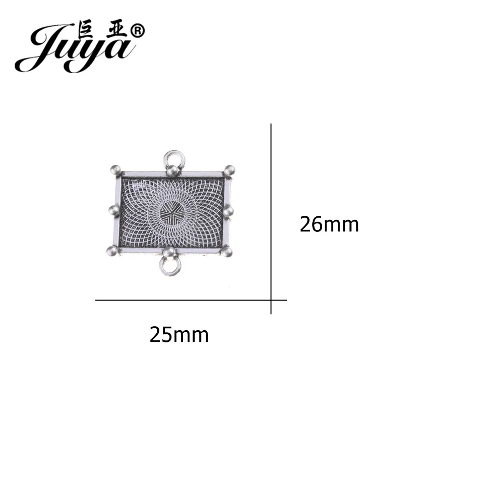 

JUYA Cheap Connector Cabochon Blanks Setting Fix 14x20mm Square Cameo Glass 6pcs/lot High Quality Jewelry Making Parts AD0206
