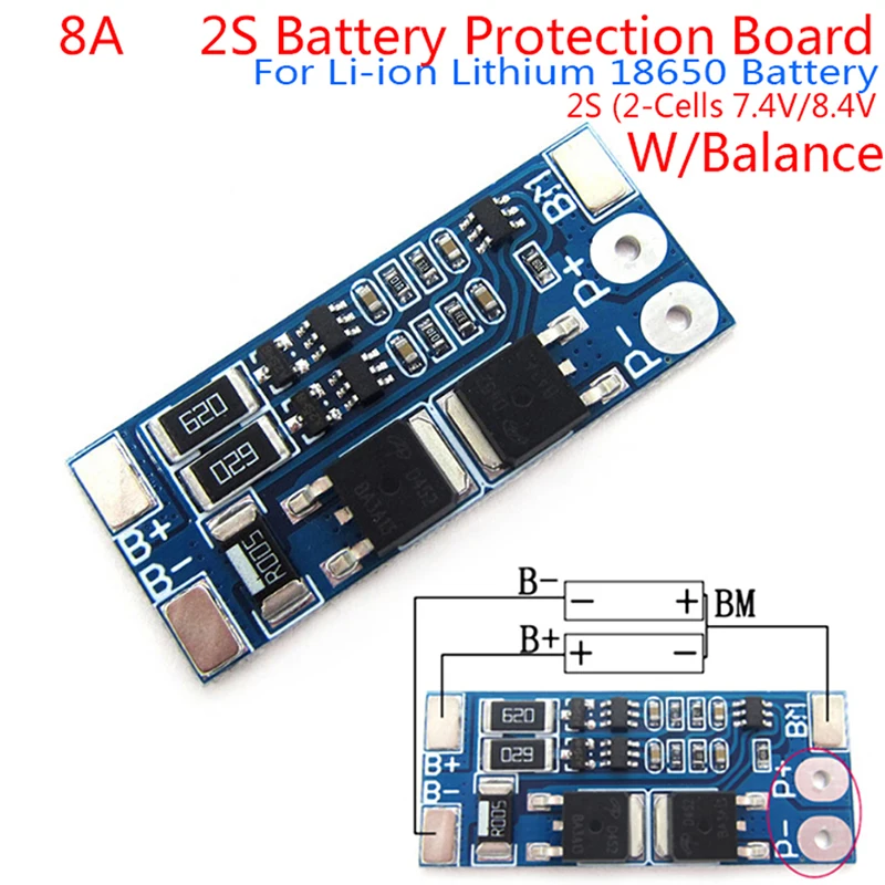 Запасные части для литий ионной батареи 2S 8A 7 4 V Balance 18650|Детали инструментов| |