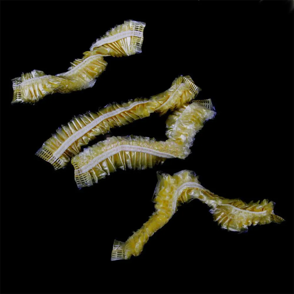 

100pcs/pack Disposable Hat Hotel One-Off Elastic Shower Bathing Cap Clear Hair Salon Waterproof Show Hats Travel Accessories