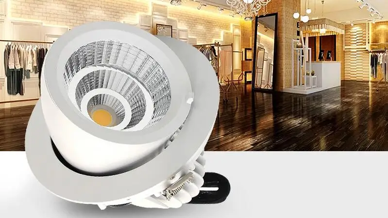 12W15W 25W 40W Dimmable COB светодиодный светильник с поворотом на 360 градусов, Встраиваемый светодиодный потолочный Точечный светильник, встроенные светильники для домашнего освещения