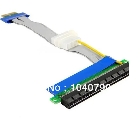 2 шт./лот PCI E Express 1X к X16 Riser Card гибкий ленточный удлинитель с кабелем питания molex для