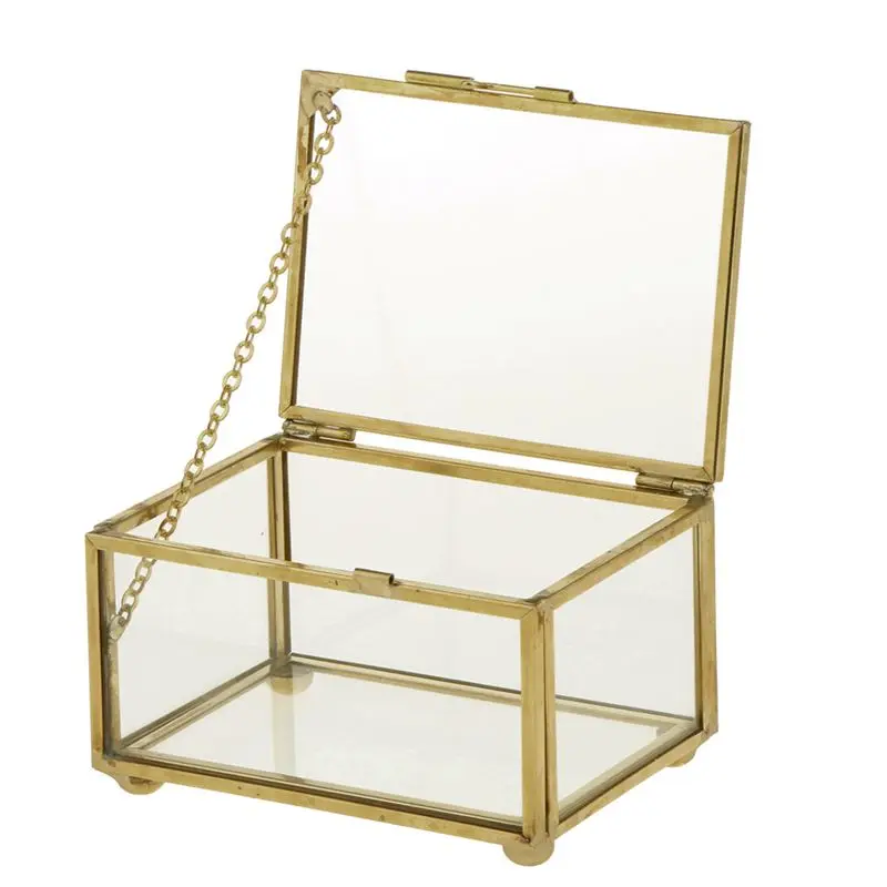 Geometric Glass Style Jewelry Box Table Container For Displaying Keepsakes Home Decoration Plants Ewelry Sto | Дом и сад