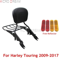 motorcycles detachable stealth backrest sissy bar black luggage rack for harley electra glide ultra 2009 2017 street glide