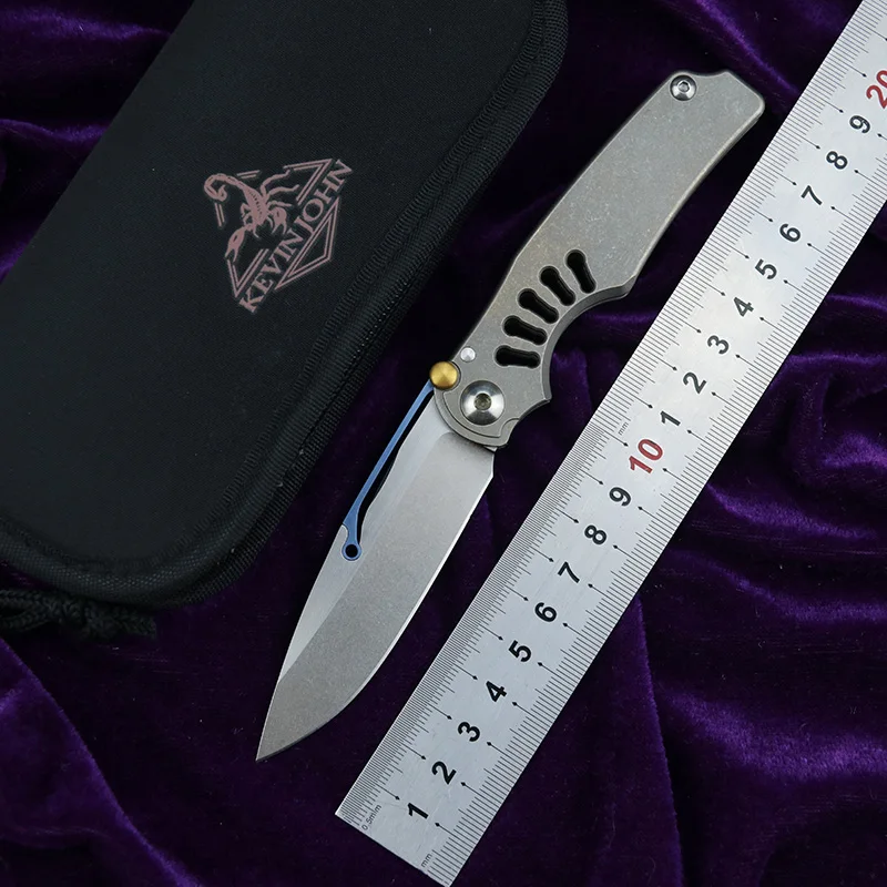 Складной нож VENOM kevin john Flipper С Титановой ручкой, лезвие M390, тактические ножи для кемпинга и выживания, инструменты для повседневного использования Складной нож VENOM kevin john Flipper С Титановой ручкой, лезвие M390, тактические ножи для кемпинга и выживания, инструменты для повседневного использования