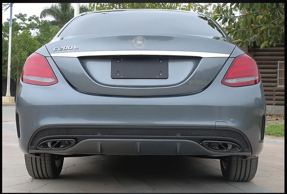 Для Mercedes Benz E GLC C A B Class A180 A200 W176 W213 W205 AMG Автомобильная выхлопная труба задняя крышка наклейка аксессуары из нержавеющей стали