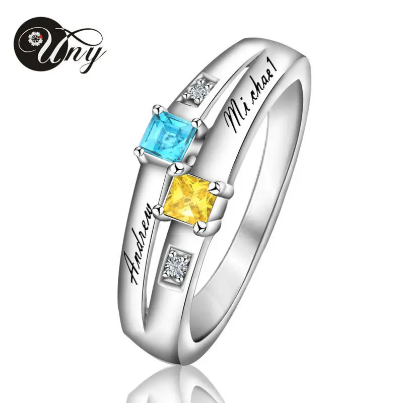 Uny кольцо стерлингового серебра 925 индивидуальные выгравировать Кольца подарок