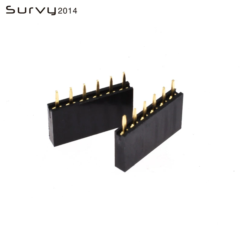 10/20/50/100PCS 6 Pin Header Socket gold plated 6Pin 2.54mm Row Straight Female Single | Электронные компоненты и