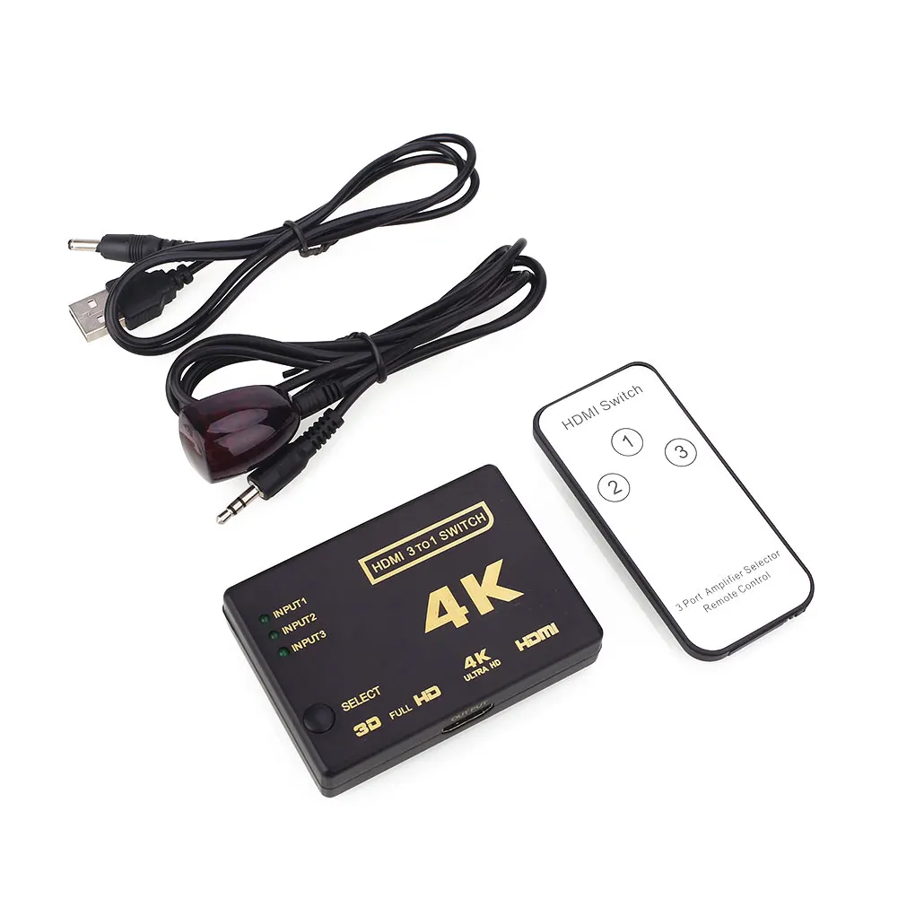 Switch Box Splitter 4K HDMI 3D 1080P Full HD Selector IR Video Universal | Электроника