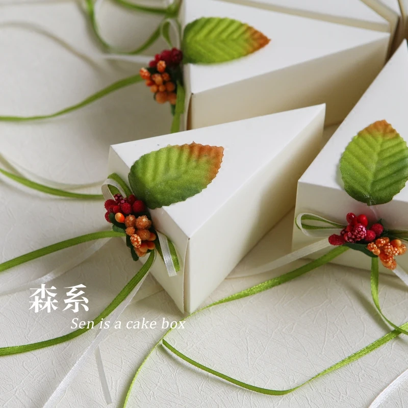 5 стилей креативные бумажные коробки треугольной формы для торта свадебных