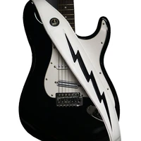 length leather end bass strap musical instrument belt lightning bolt strap for electric acoustic bass guitarra