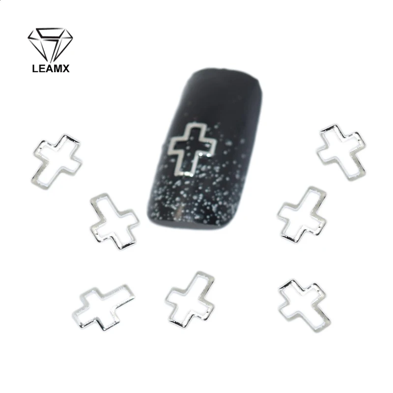 ZA0010 LEAMX 100 шт украшения для ногтей Золото и серебро в форме сердца аксессуары для маникюра 3d металлические гвозди Подвески гвоздики со стразами DIY - Цвет: ZA0010