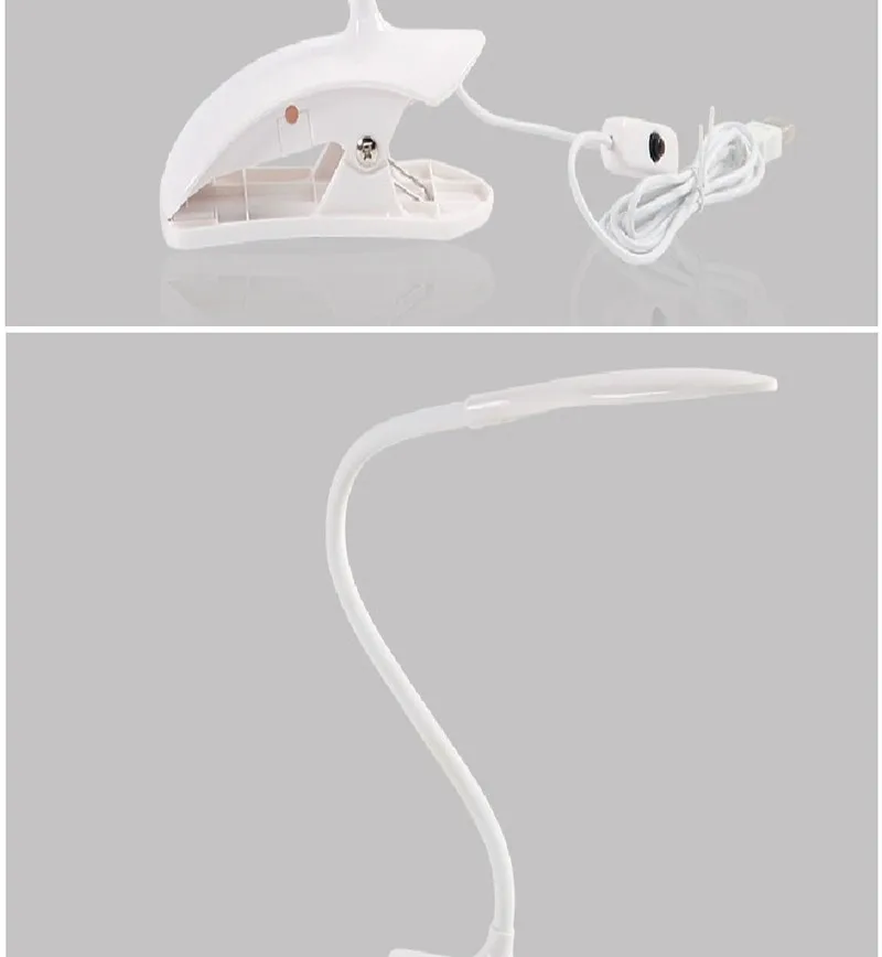 3 Вт светодиодный настольная лампа для чтения и учебы с зажимом гибкая USB Настольная лампа с защитой глаз Гибкая подставка складной зажим настольные компьютеры освещение