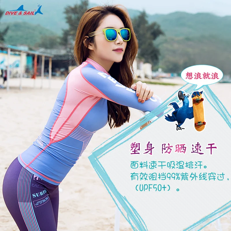 Женский купальник с длинным рукавом Rashguard UPF 50 + спортивный топ для плавания